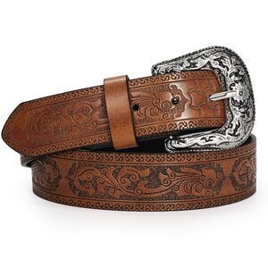 Adjustable Vintage Western Belts For Women Men Cowboy Cowgirl Belt Engraved🦁